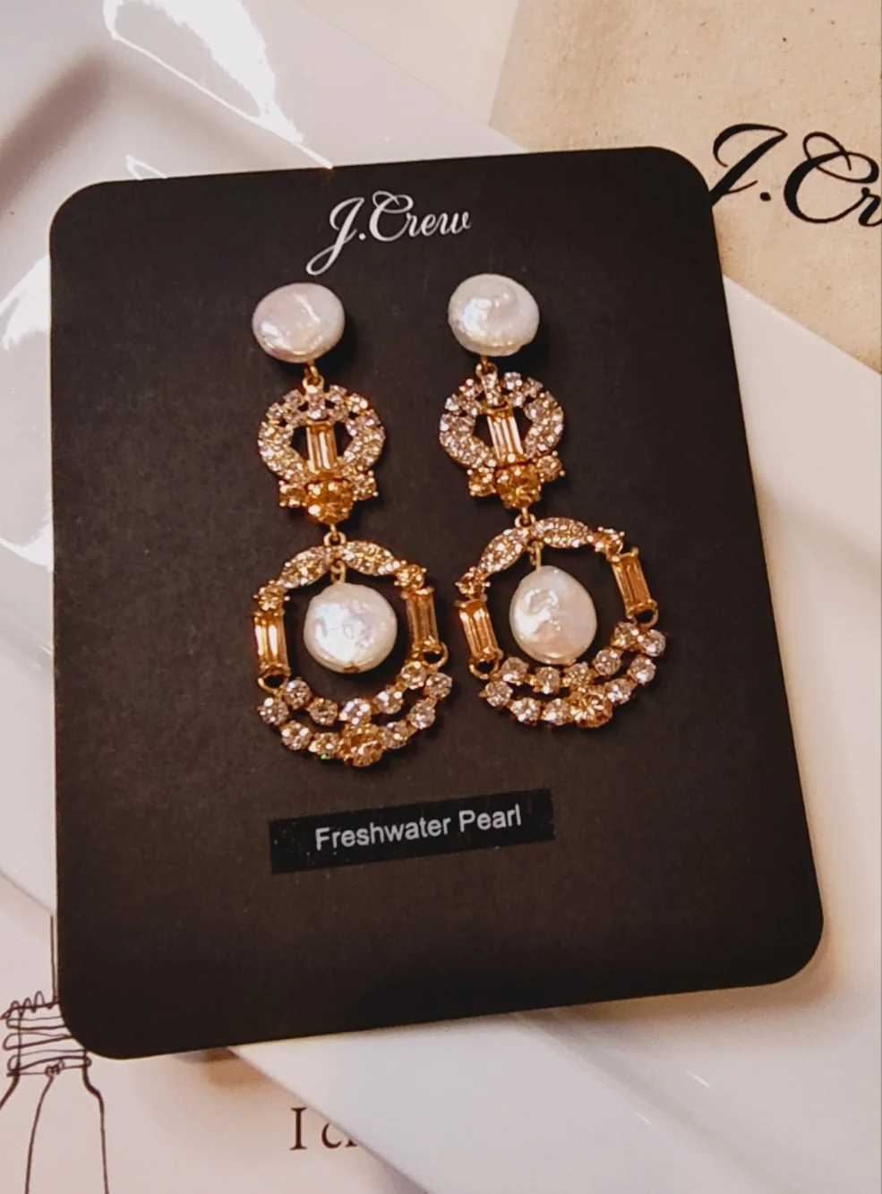 NWT J. Crew Freshwater Pearl Drop Earrings - Picture 6 of 11
